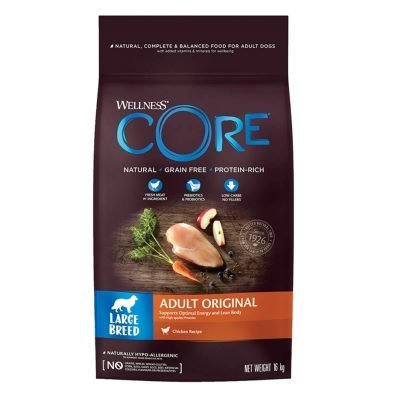 Adult Original Large Breed Γαλοπούλα & Κοτόπουλο Πλήρης ολοκληρωμένη τροφή ειδικά σχεδιασμένη για να καλύπτει τις ανάγκες των μεγαλόσωμων φυλών. Χωρίς σιτηρά, με πρώτο συστατικό την φρέσκια γαλοπούλα.