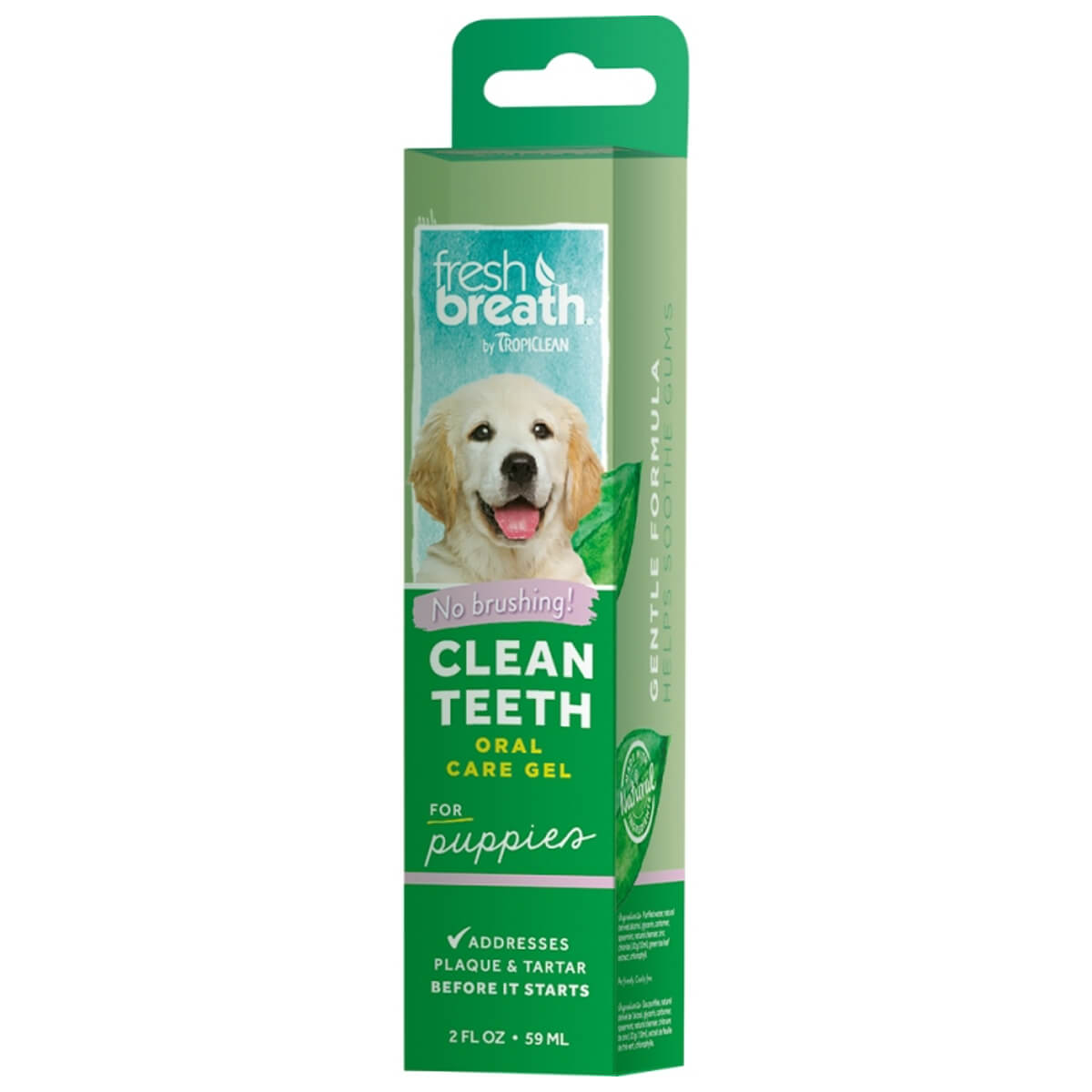 tropiclean-fresh-breath-lean-teeth-oral-care-gel-odontiki-peripiisi-koutavi-puppies-kata-tis-plakas-mint-menta (2) Οδοντική Περιποίηση για Κουτάβια που λειτουργεί γρήγορα και φυσικά για να βοηθήσει στη µείωση της πλάκας και πέτρας. Γευση Μέντα
