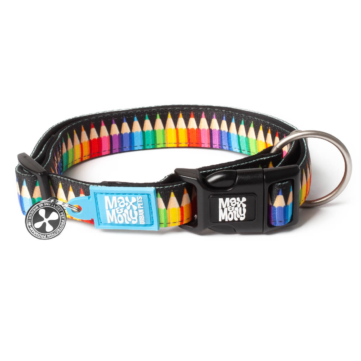 max-molly-eksipno-perilaimio-collar-crayons Έξυπνο Περιλάιμιο σκύλου απο την Max Molly σε σχέδιο Crayons
