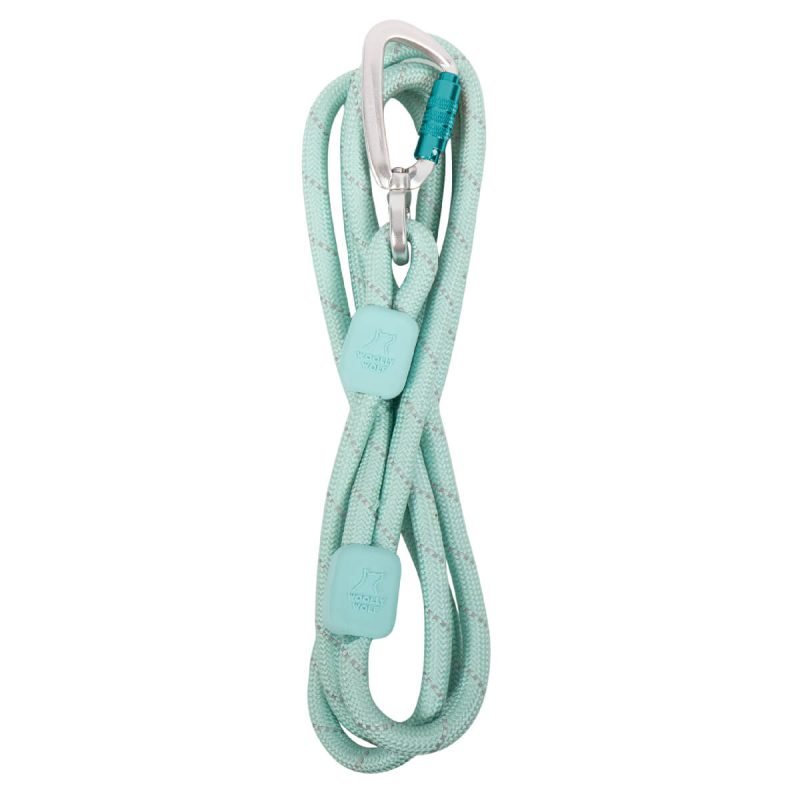 woolly-wolf-recycled-rope-leash-raven-green-mint-odigos-peripatou-apo-anakyklomeno-yfasma