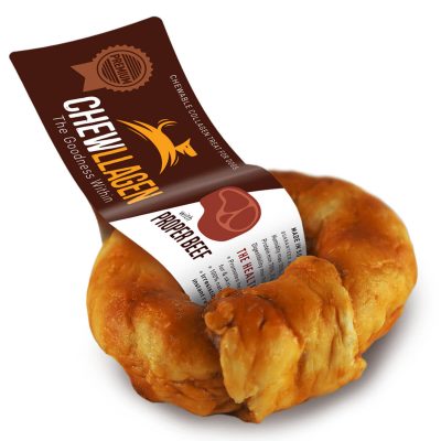 Νόστιμη μασώμενη λιχουδια Proper Beef  απο την Chewllagen με βάση 100% κολλαγόνο.Donuts Βόειο Κρέας,Μέγεθος διαμετρος 9cmKάθε συσκευασία 1τμχ