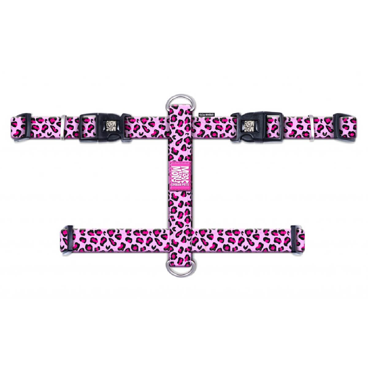 max-molly-h-harness-pink-leopard Σαμαράκι σκύλου από την Max & Molly σε σχέδιο Pink Leopard