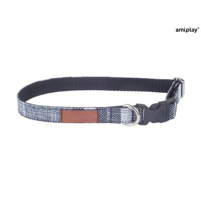 Amiplay περιλαίμιο σκύλου Adjustable collar London Gray Μεγάλη γκάμα αξεσουάρ για σκύλους Amiplay. Αγοράστε από την άνεση του σπιτιού σας στην Dog Art.