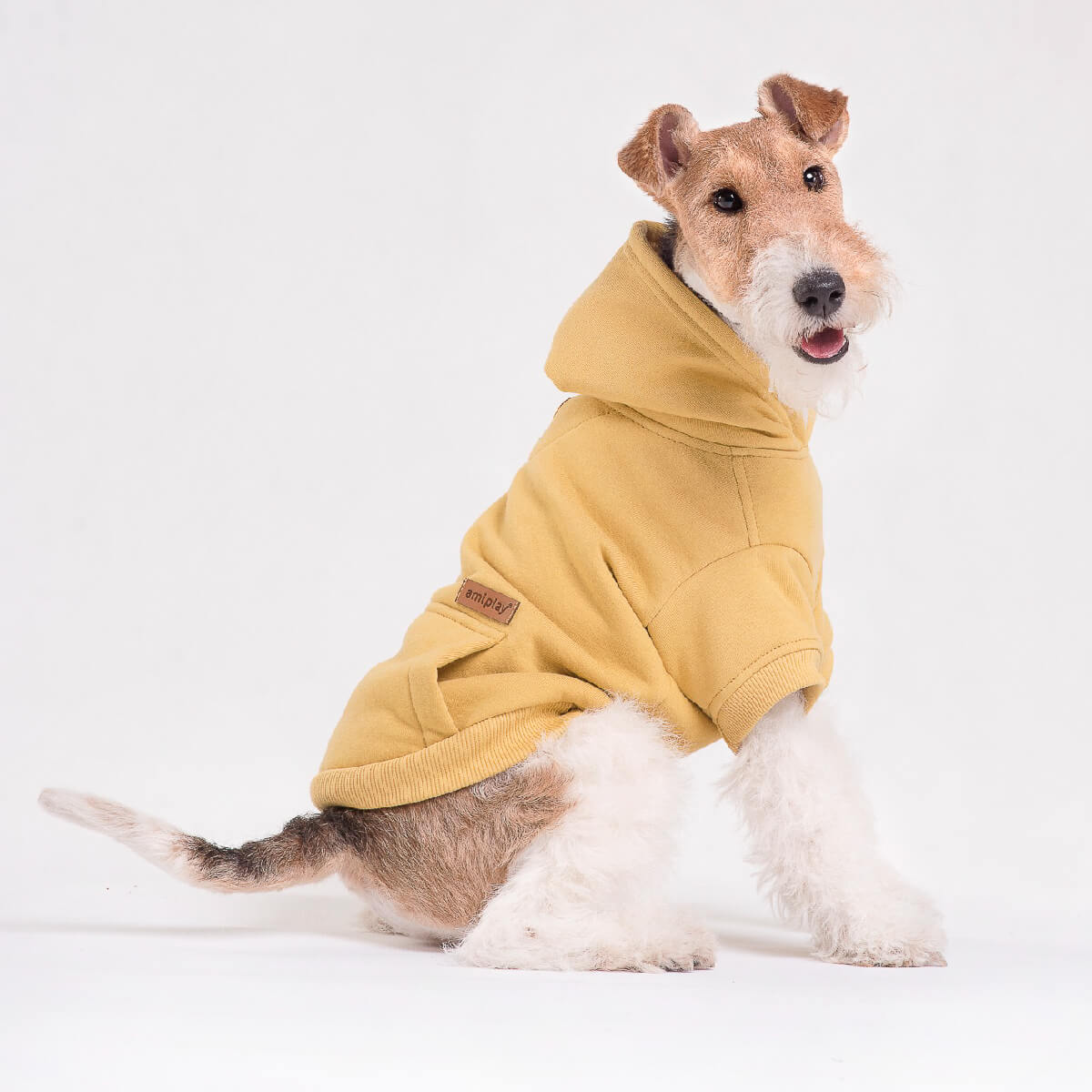 amiplay-sweater-hoodie-pullover-texas-mplouza-fleece-koukoula-yellow Amiplay- Μπλουζα Φούτερ με κουκούλα Σκύλου- Hoodie Texas - Κίτρινο - 25cm