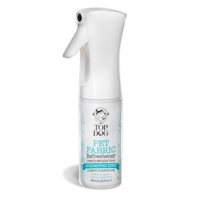 Το Pet Fabric Refreshener είναι ένα καινοτόμο προϊόν που χάρις στην τεχνολογία ψευδαργύρου εξουδετερώνει άμεσα δυσάρεστες οσμές που προέρχονται από ούρα, κόπρανα, εμετό, δέρμα και σίελο. 