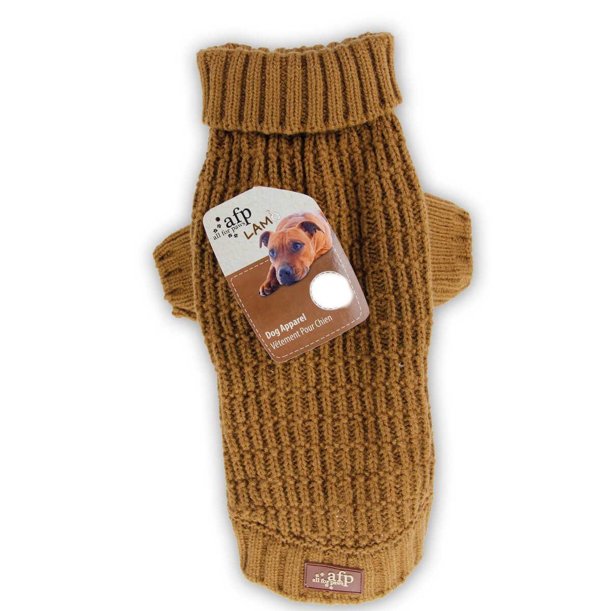 all-for-paws-pullover-skylou-plexto-tamba-kafe Πουλόβερ πλεχτό απο την εταιρεία All for Paws για το σκυλάκι σας, σε χρώμα Ταμπα/ Καφέ ζιβάγκο. Κατάλληλο από μικρόσωμα μέχρι μεγαλόσωμα σκυλιά