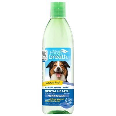 Πρόσθετου Νερού από την Tropiclean, - Dental Health Solution Advanced Whitening,για στοματική υγεία και δροσερή αναπνοή. Με τεχνολογία 3D MICROGUARD, διαλύει, καταστρέφει και αμύνεται κατά της πλάκας.