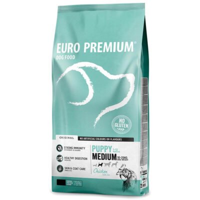 Ξηρά Τροφή από την εταιρεία Europremium και την σειρά Original με Κοτόπουλο & Ρύζι,χωρίς γλουτένη.Για Κουτάβια/Puppy Μεσαίου μεγέθους φυλών.